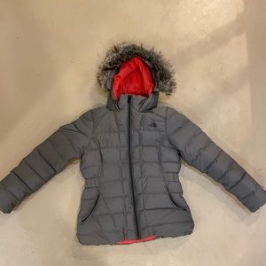 Women’s Grey North Face Down Jacket- LIKE NEW